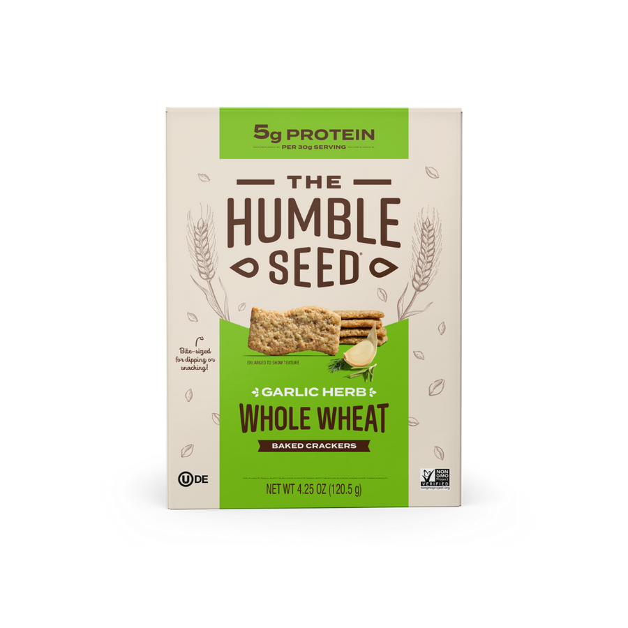 Garlic Herb Whole Wheat Protein Crackers