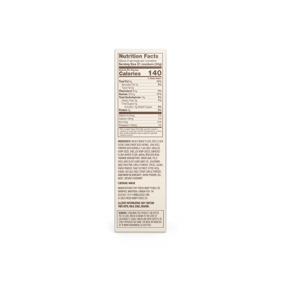 Garlic Herb Whole Wheat Protein Crackers