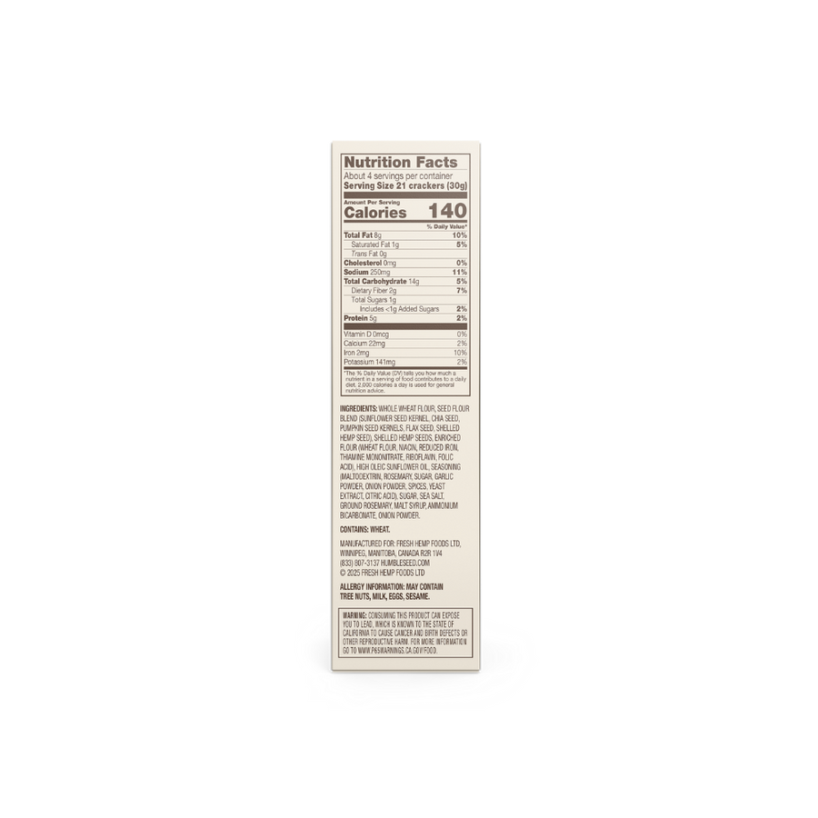 Rosemary Sea Salt Whole Wheat Protein Crackers